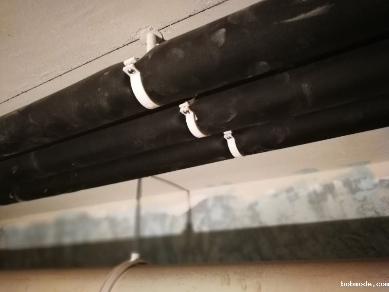 天逸海湾别墅地源热泵管道施工墨线处理