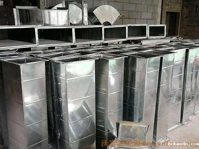 青岛沃富新能源承建青岛市小水清沟村改造配套学校空气源热泵项目——全热回收通风管道