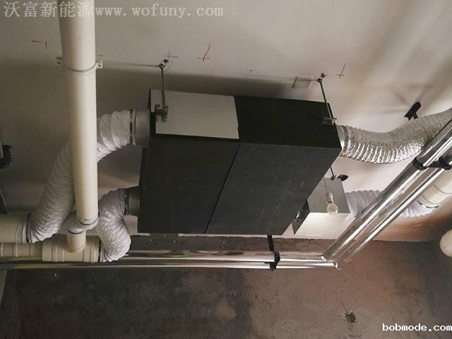 即墨地源热泵天逸海湾新风系统安装实景图